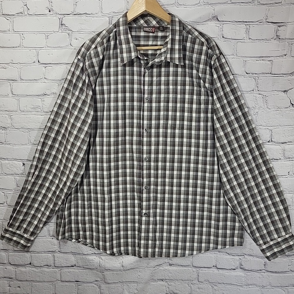 3800 East Shirt Mens‎ XXL Plaid Long Sleeve Button up